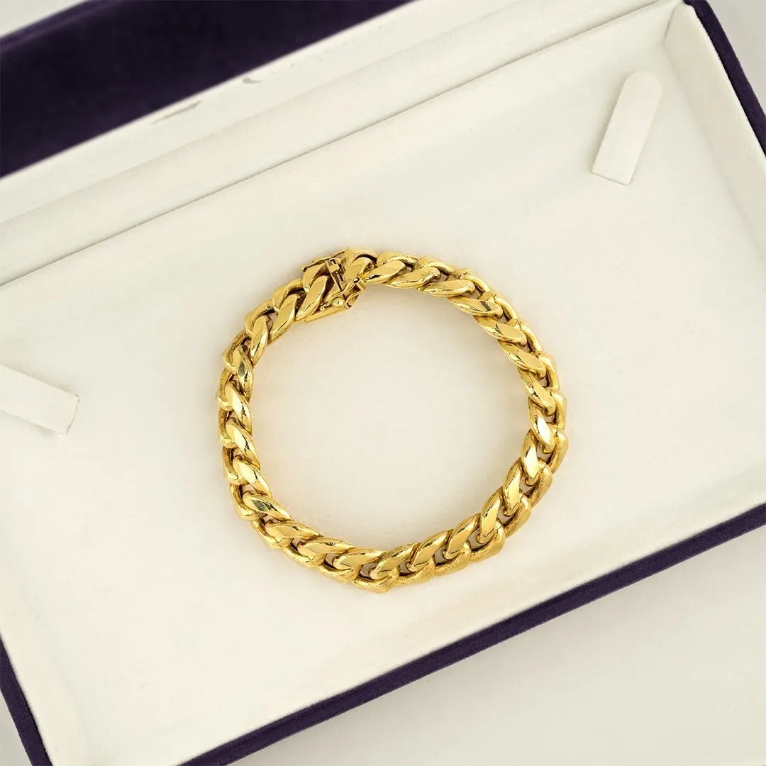 14k Yellow Hollow Gold Cuban Bracelet 11 mm