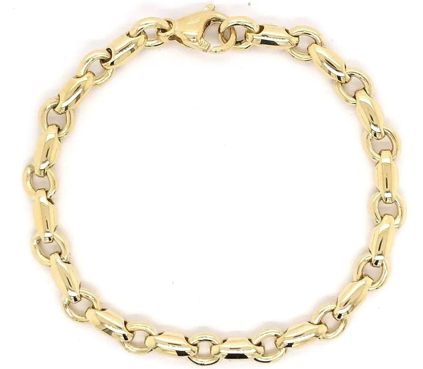 14k Yellow or White Gold Handmade Fashion Link Bracelet 7.5" - 9" 6.3mm