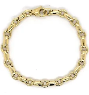 14k Yellow or White Gold Handmade Fashion Link Bracelet 7.5" - 9" 6.3mm
