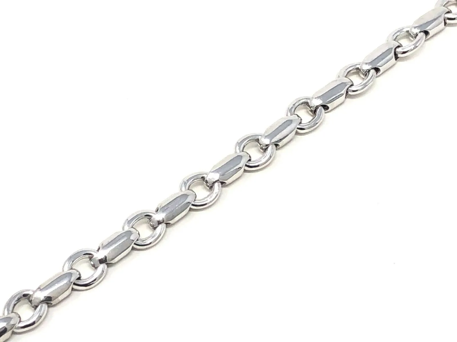 14k Yellow or White Gold Handmade Fashion Link Bracelet 7.5" - 9" 6.3mm