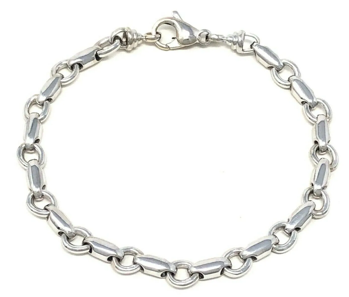 14k Yellow or White Gold Handmade Fashion Link Bracelet 7.5" - 9" 6.3mm