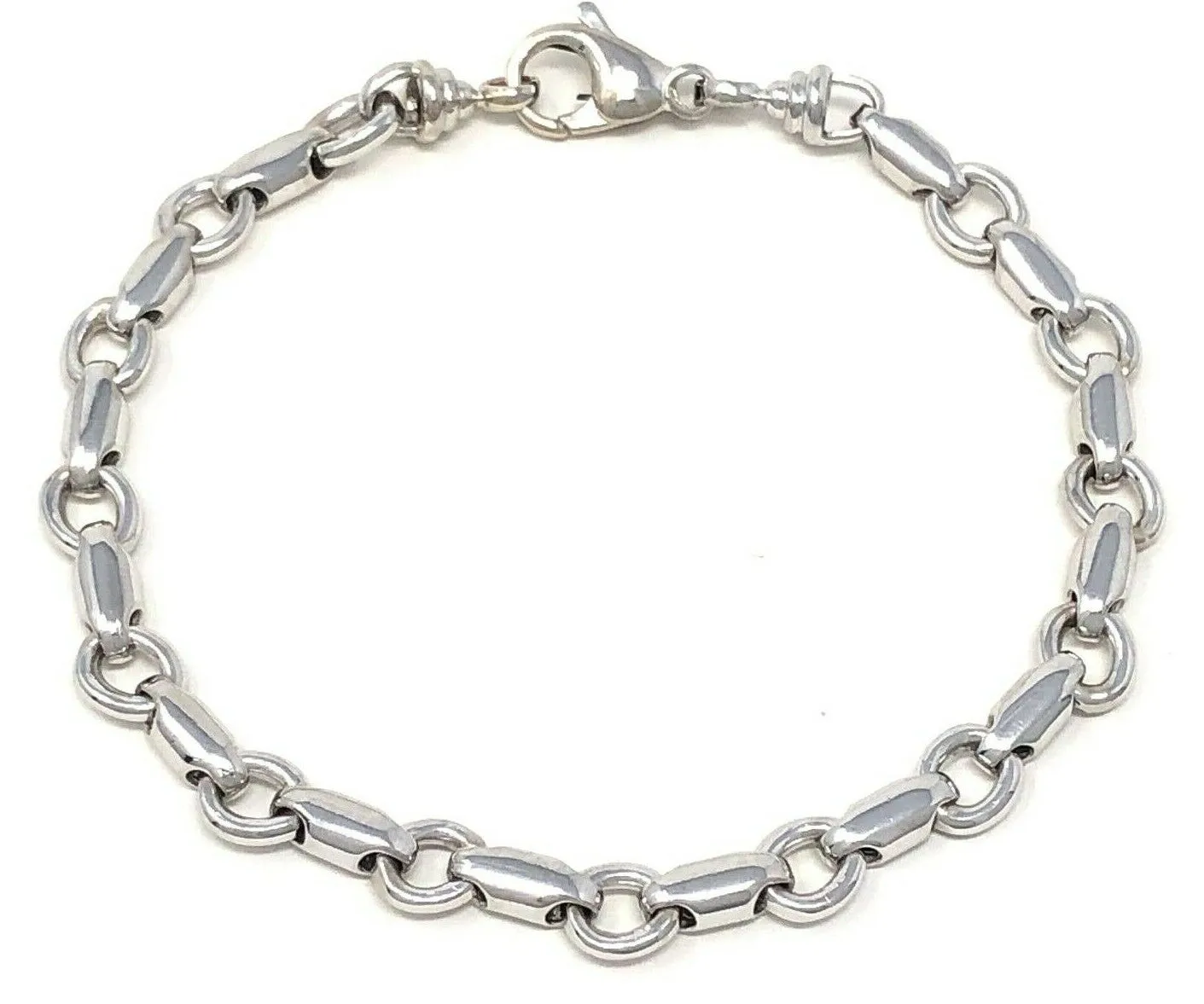14k Yellow or White Gold Handmade Fashion Link Bracelet 7.5" - 9" 6.3mm