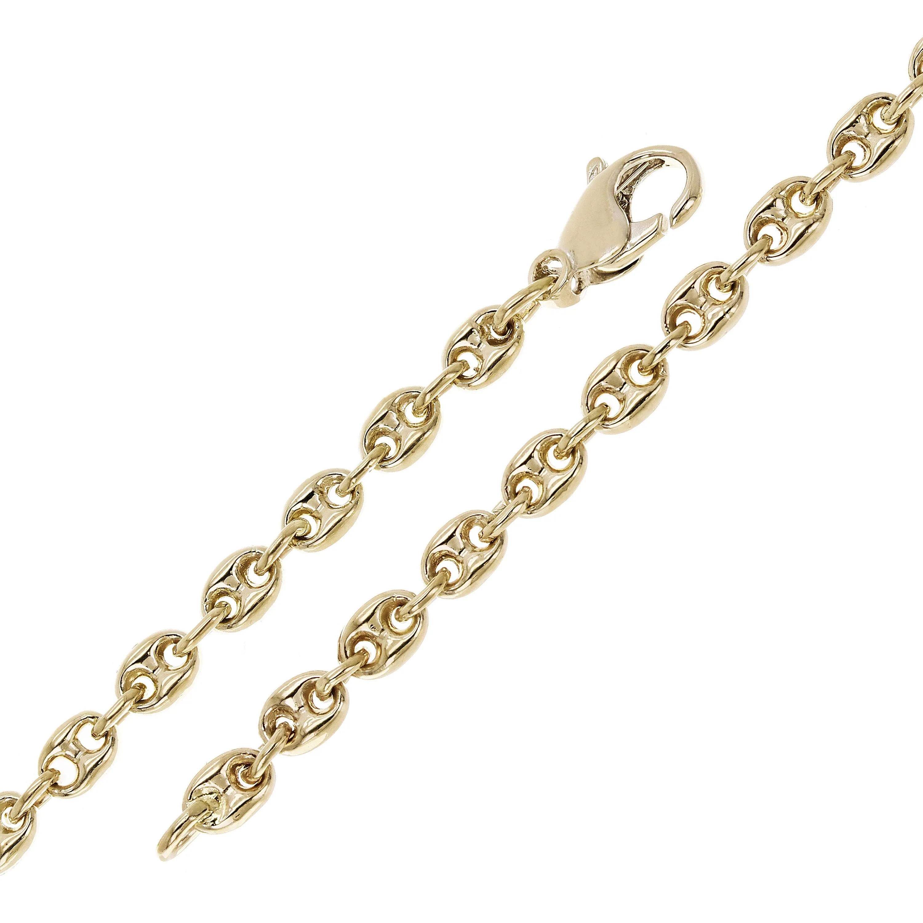 14k Yellow White or Rose Gold Handmade Fashion Gucci Mariner Link Bracelet 4.9mm