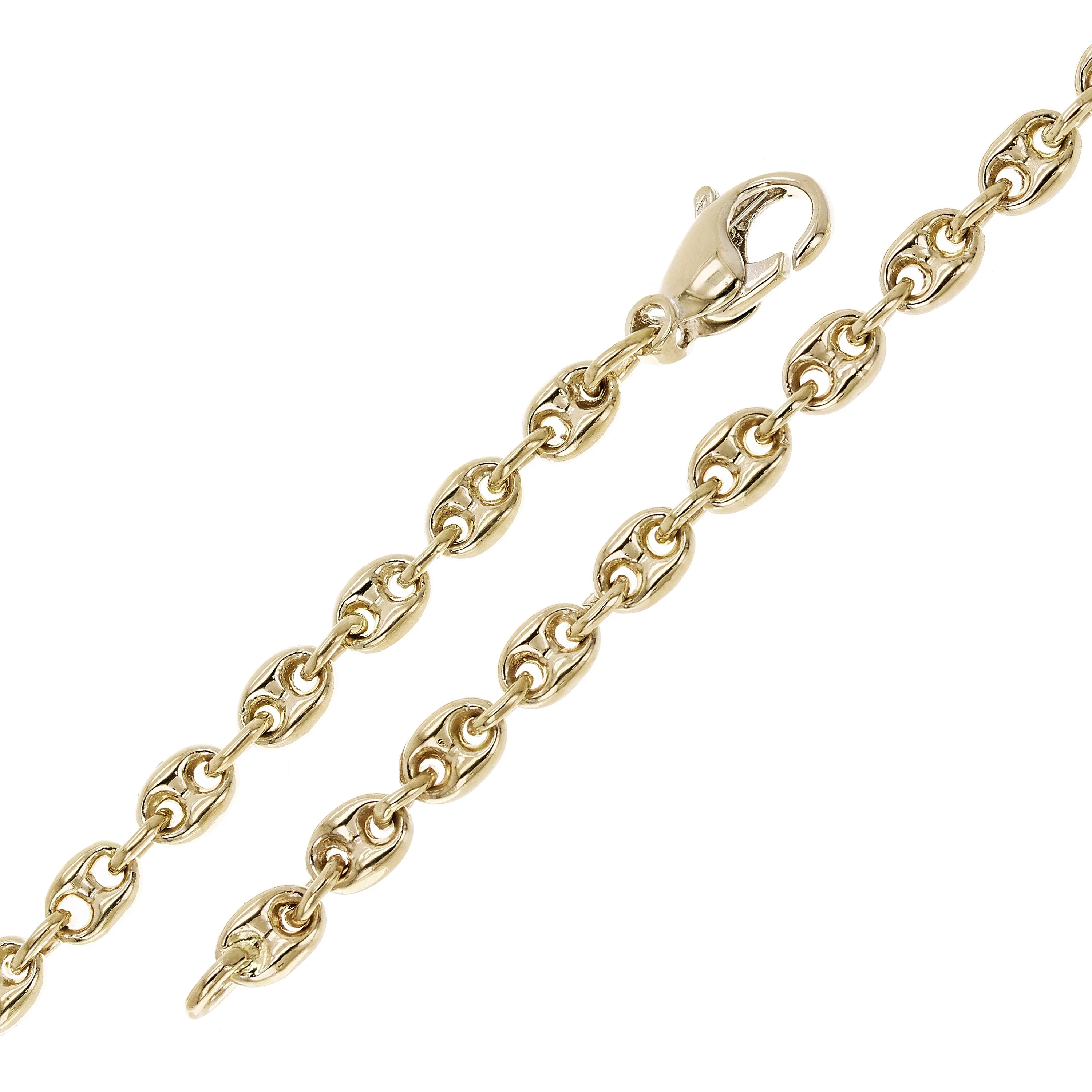 14k Yellow White or Rose Gold Handmade Fashion Gucci Mariner Link Bracelet 4.9mm