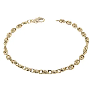 14k Yellow White or Rose Gold Handmade Fashion Gucci Mariner Link Bracelet 4.9mm