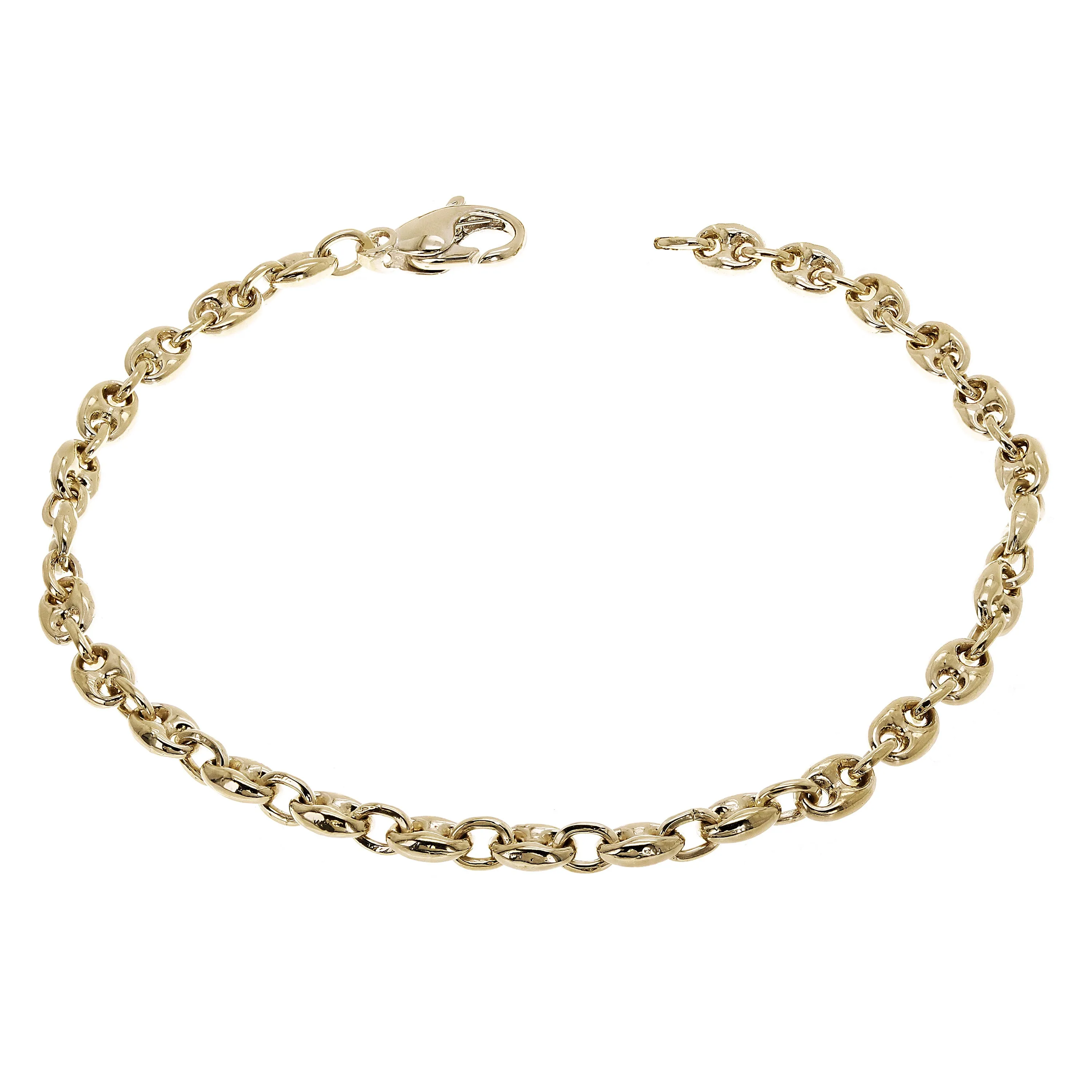 14k Yellow White or Rose Gold Handmade Fashion Gucci Mariner Link Bracelet 4.9mm