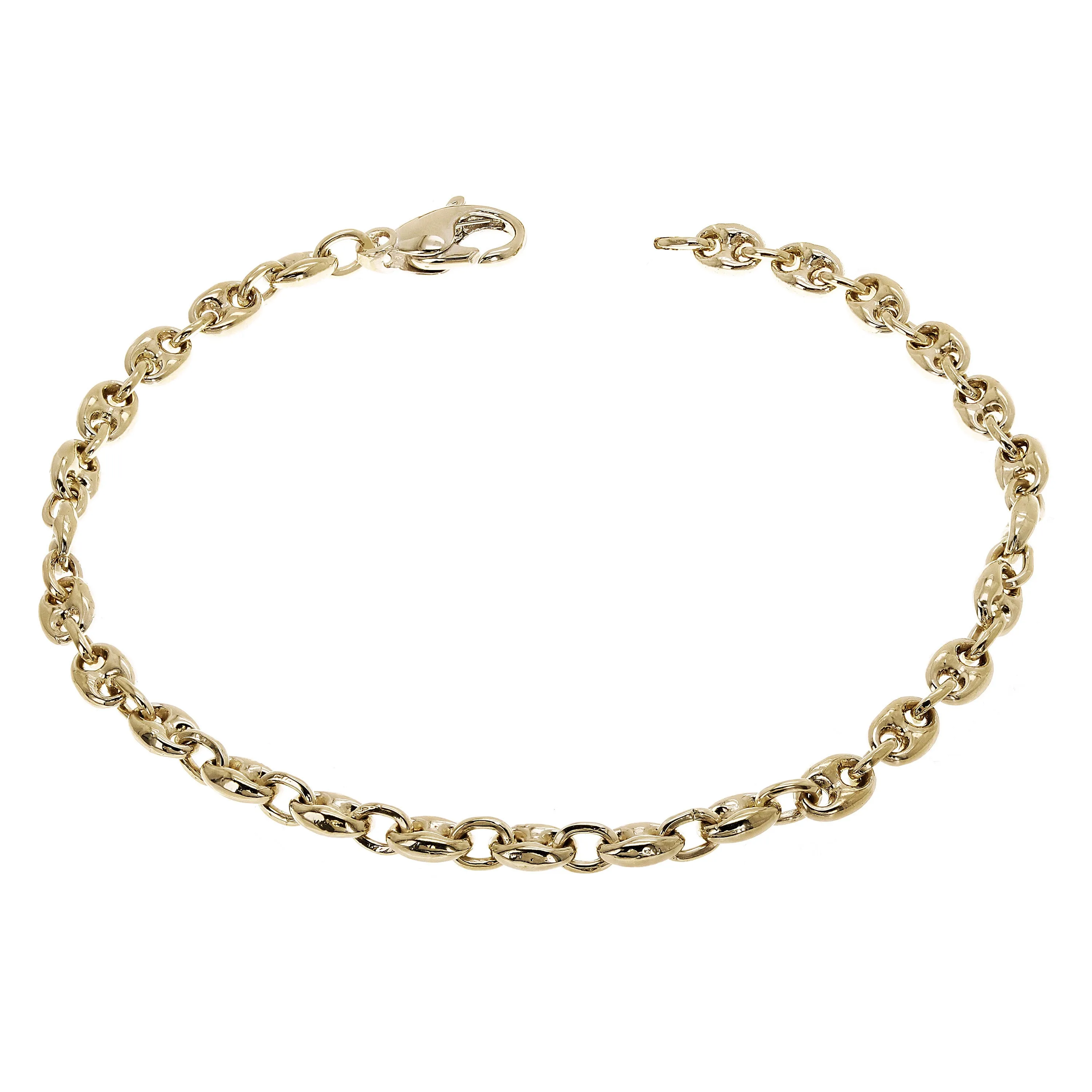 14k Yellow White or Rose Gold Handmade Fashion Gucci Mariner Link Bracelet 4.9mm