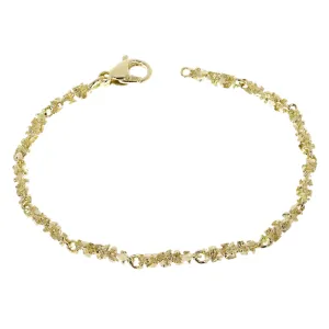 14k Yellow White or Rose Gold Handmade Nugget Link Bracelet 7.5"