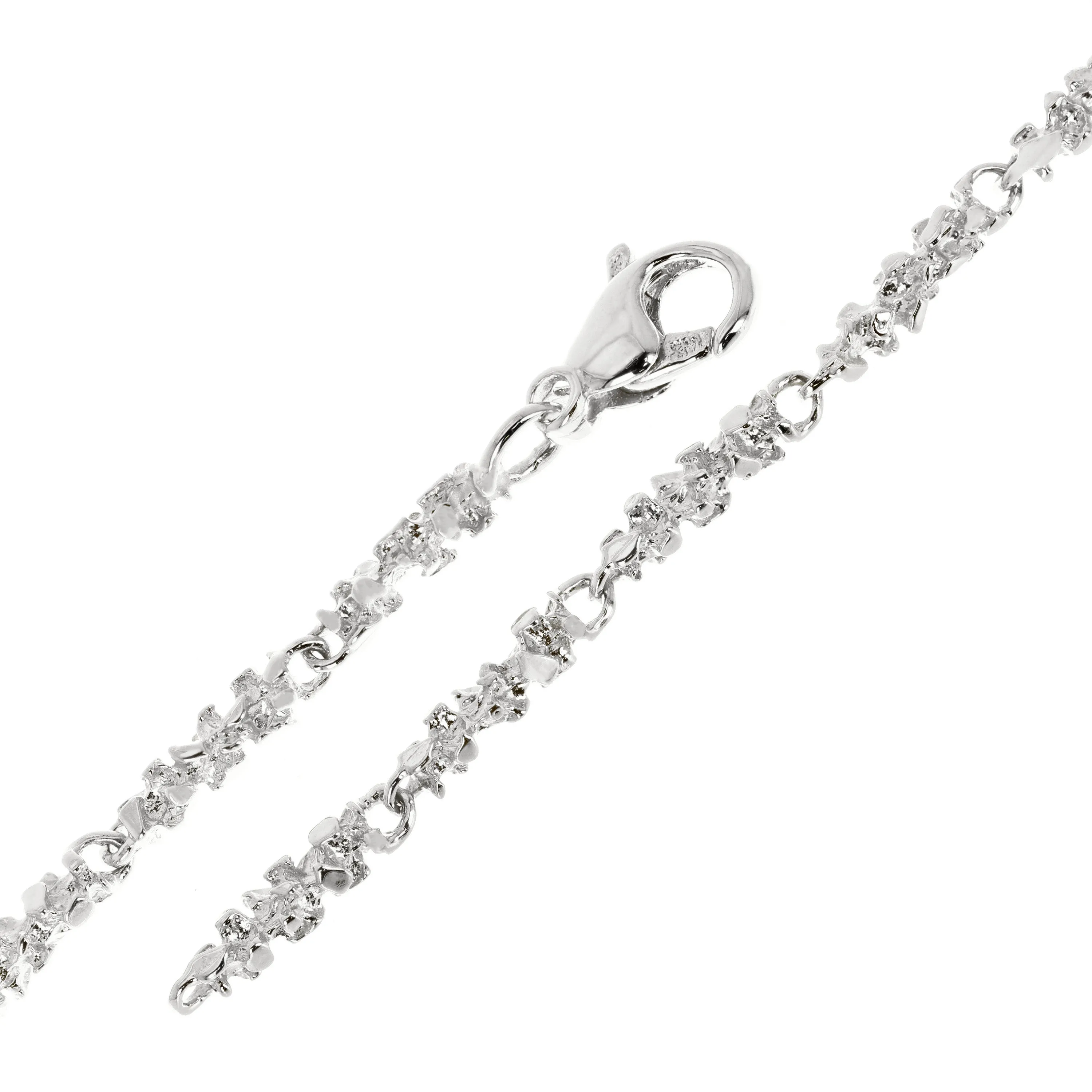 14k Yellow White or Rose Gold Handmade Nugget Link Bracelet 7.5"