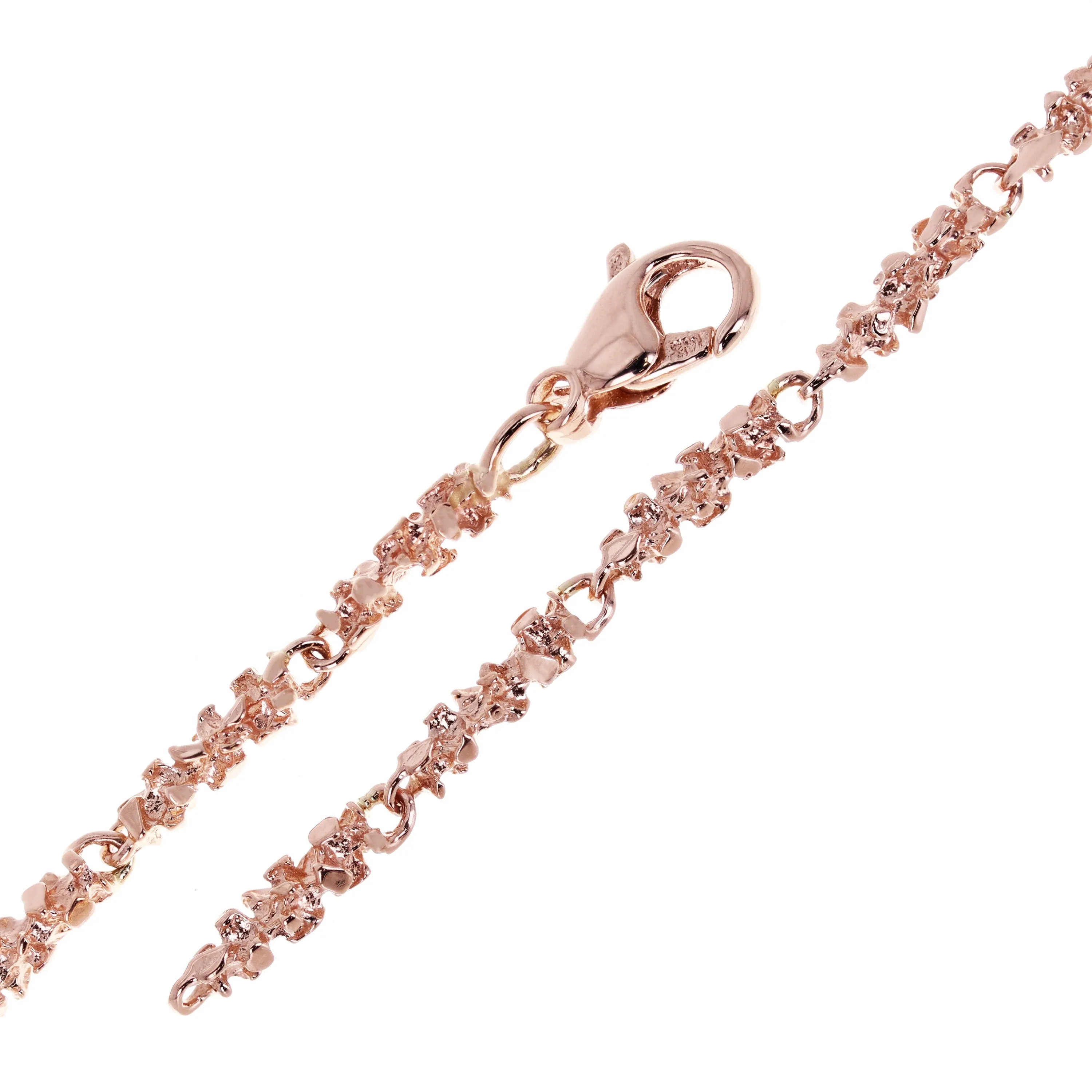 14k Yellow White or Rose Gold Handmade Nugget Link Bracelet 7.5"