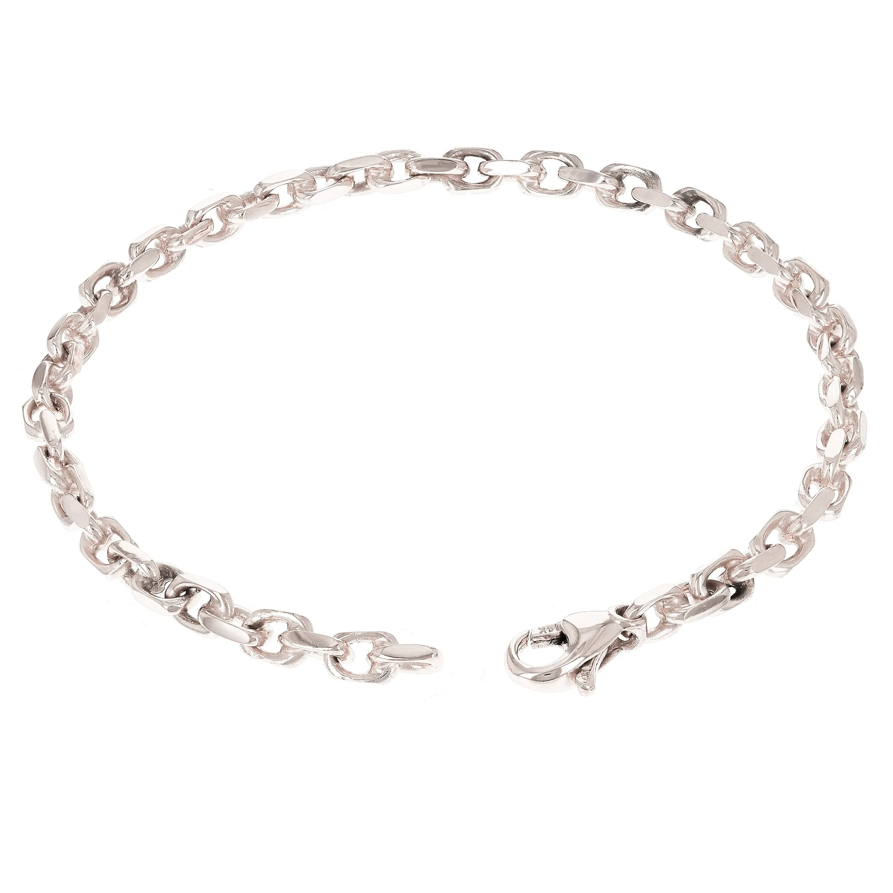 14k Yellow White or Rose Gold Solid Anchor Link Chain Bracelet 4.5mm Various Lengths