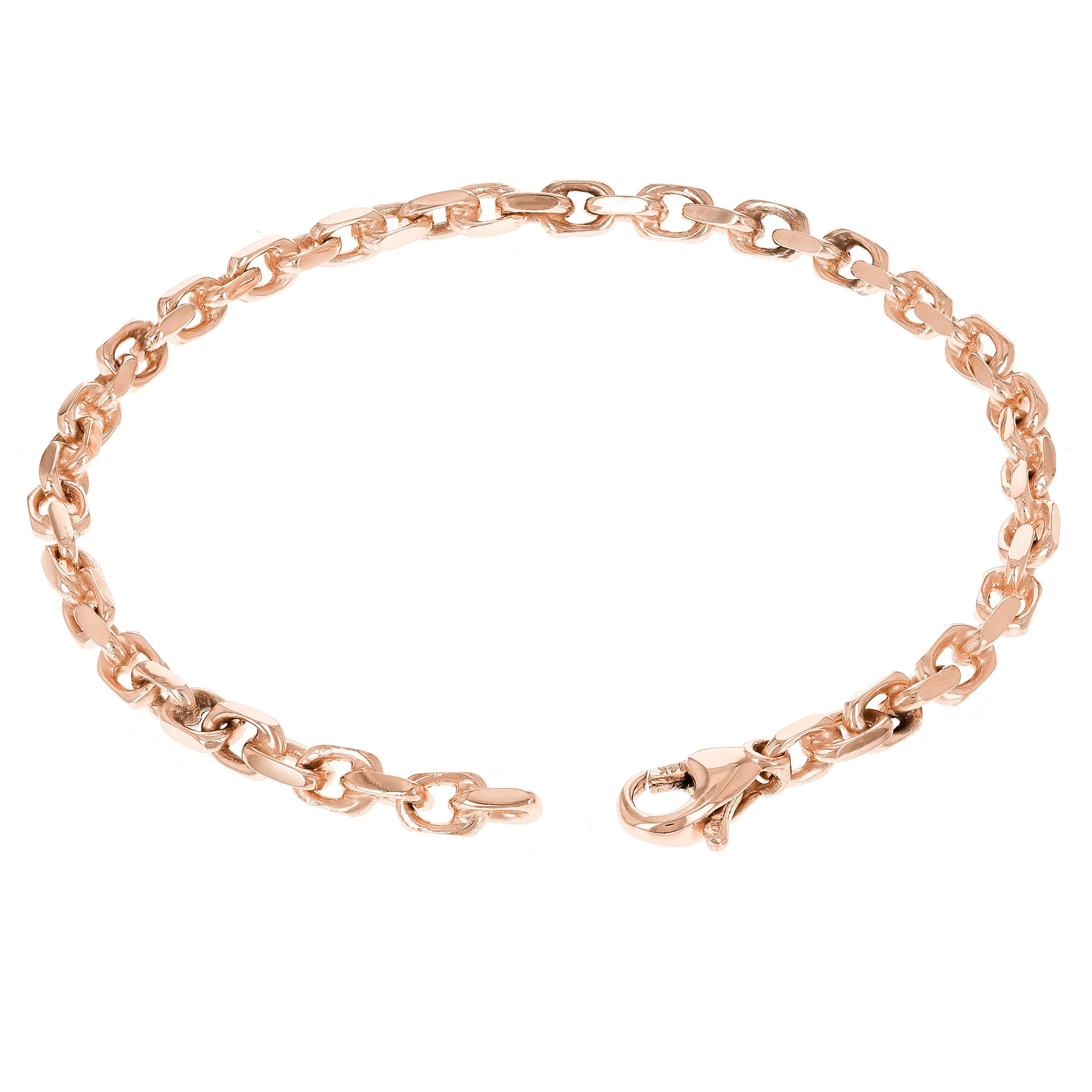 14k Yellow White or Rose Gold Solid Anchor Link Chain Bracelet 4.5mm Various Lengths