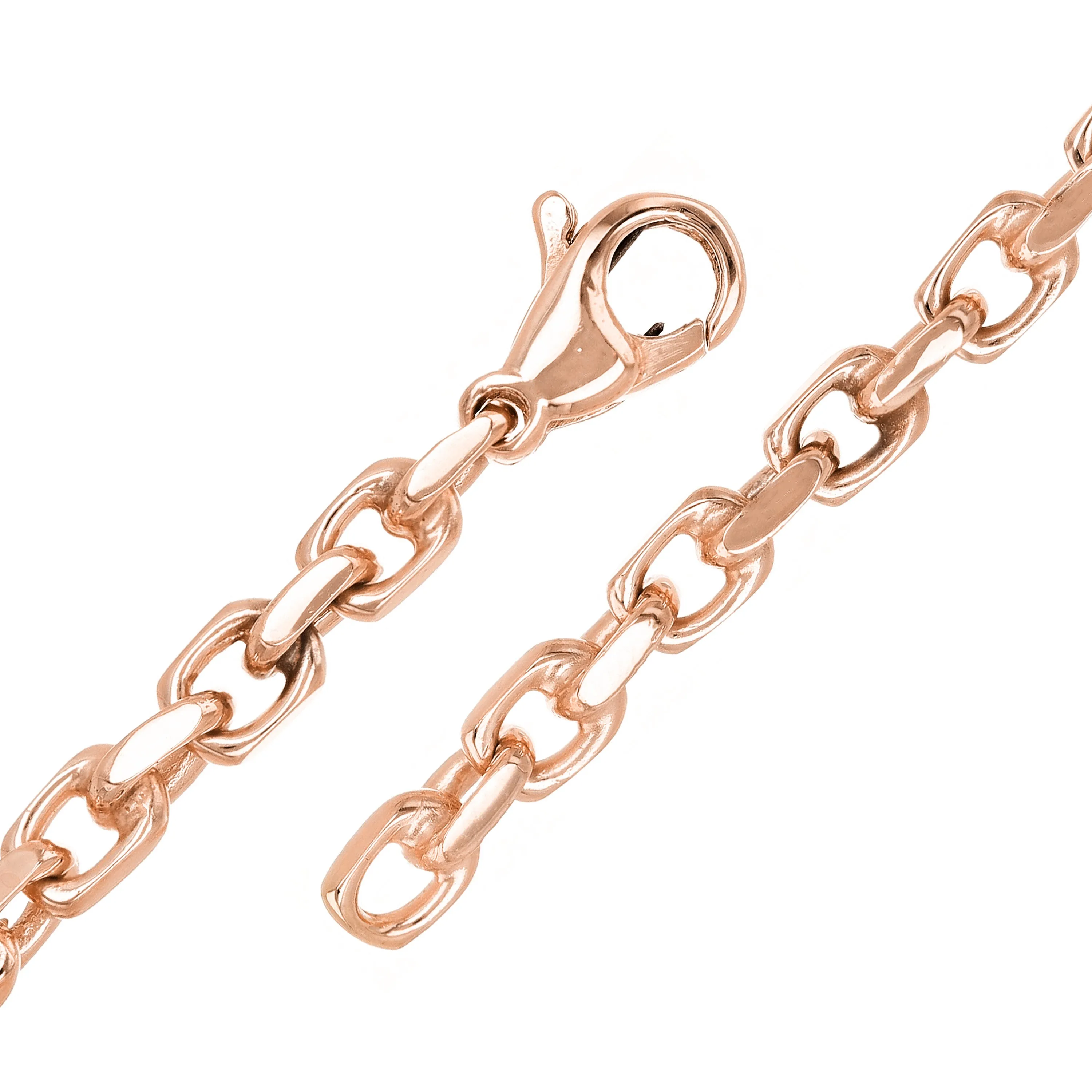 14k Yellow White or Rose Gold Solid Anchor Link Chain Bracelet 4.5mm Various Lengths