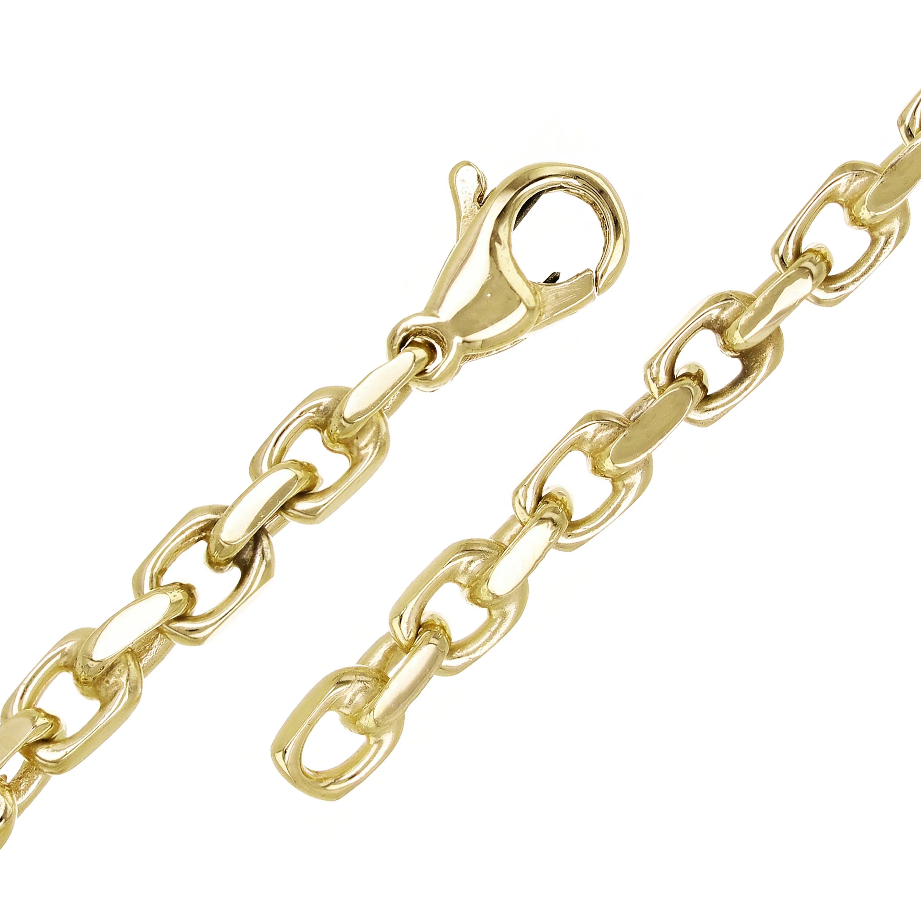 14k Yellow White or Rose Gold Solid Anchor Link Chain Bracelet 4.5mm Various Lengths
