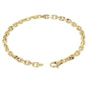 14k Yellow White or Rose Gold Solid Anchor Link Chain Bracelet 4.5mm Various Lengths