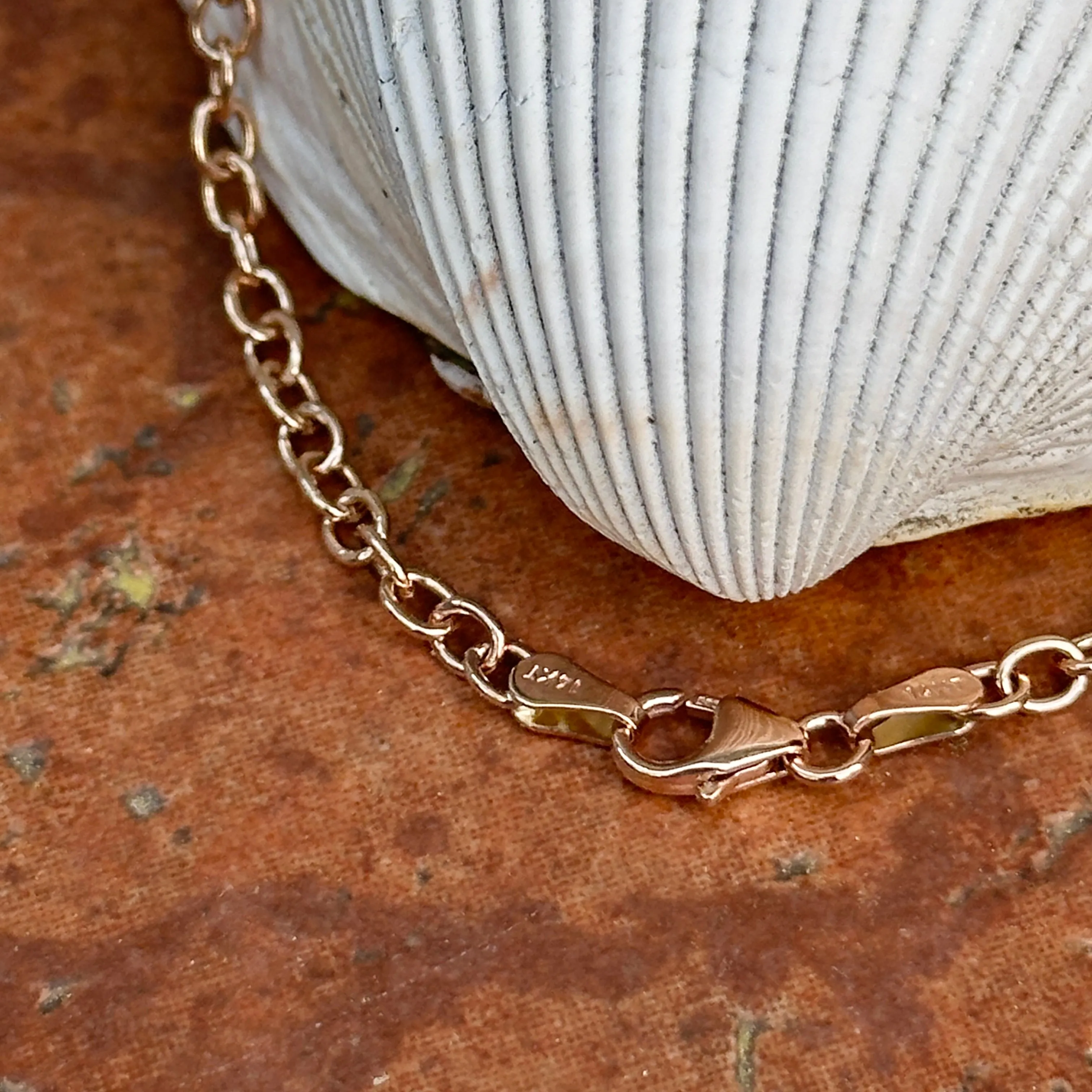 14KT Rose Gold Rolo 3.25mm Link Chain Bracelet