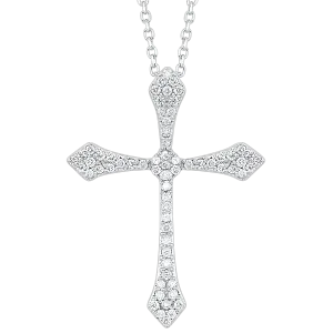 14KTW Diamond Cross Fashion Pendant 1/5Ct