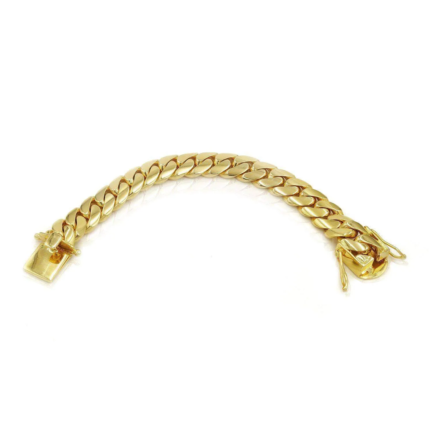 16mm Solid Cuban Link Bracelet in 10K Yellow Gold