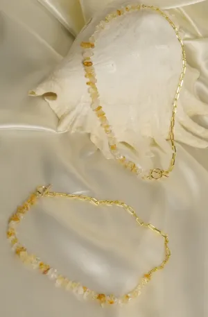 18K Gold & Citrine U Chain Necklace