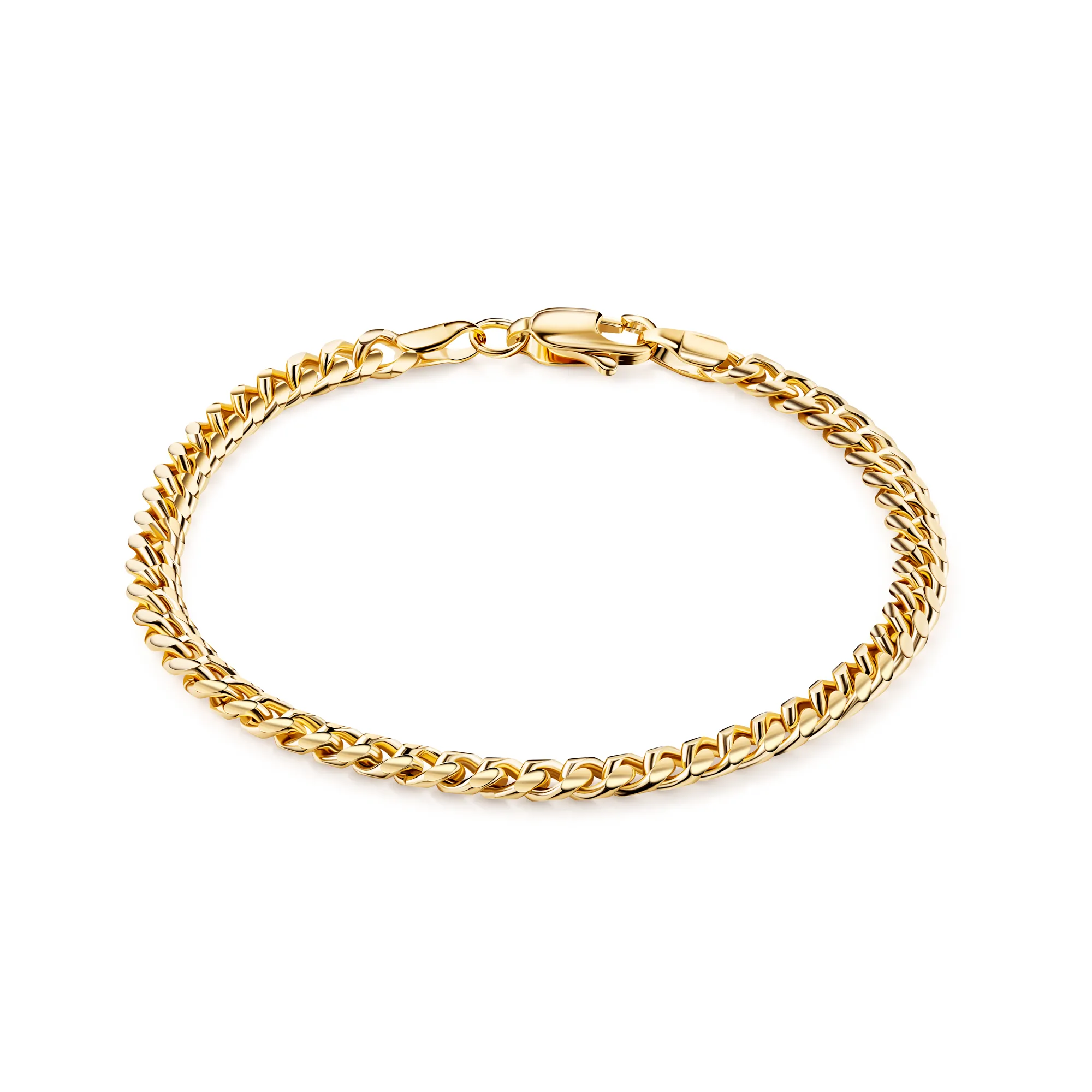 18K Gold Plated Miami Cuban Link Bracelet 4mm Thickness