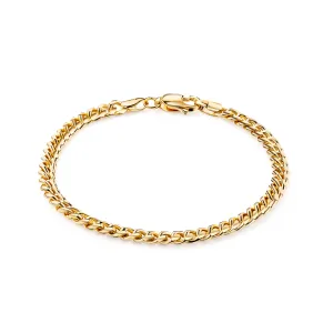 18K Gold Plated Miami Cuban Link Bracelet 4mm Thickness
