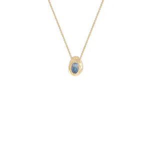 18k Oval Sapphire Slider Necklace