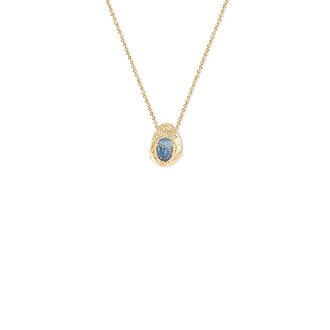 18k Oval Sapphire Slider Necklace