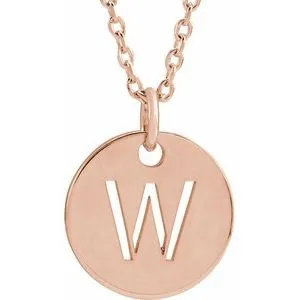 18K Rose Gold-Plated Sterling Silver Initial W 16-18" Necklace