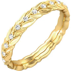 18K Yellow 1/6 CTW Diamond Sculptural-Inspired Eternity Band Size 6