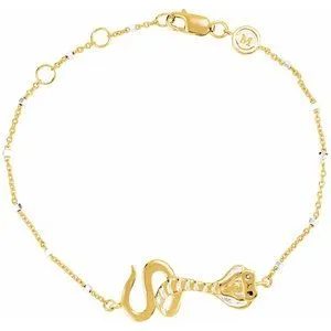 18K Yellow Vermeil Serpent Symbol for Temptation 7 1/2" Bracelet