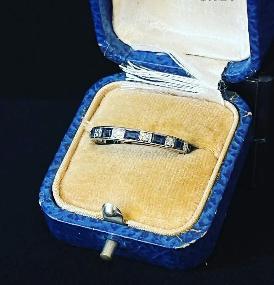 1940s Sapphire and Diamond Full Circle Eternity Ring