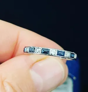 1940s Sapphire and Diamond Full Circle Eternity Ring