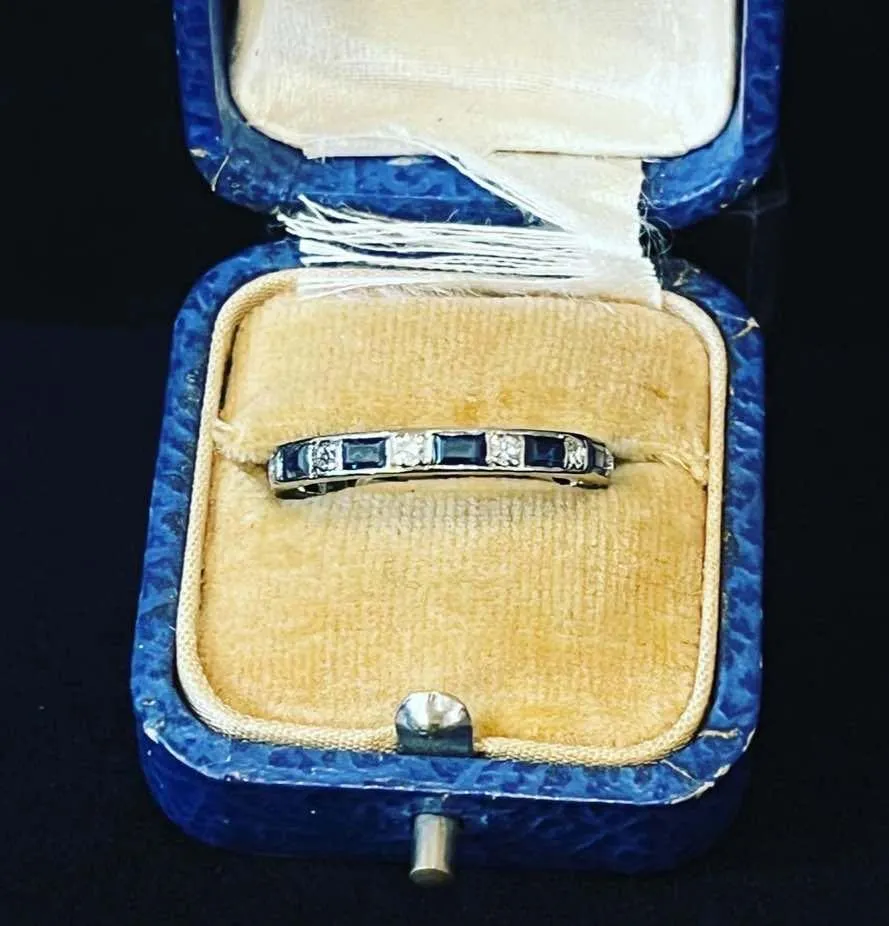 1940s Sapphire and Diamond Full Circle Eternity Ring