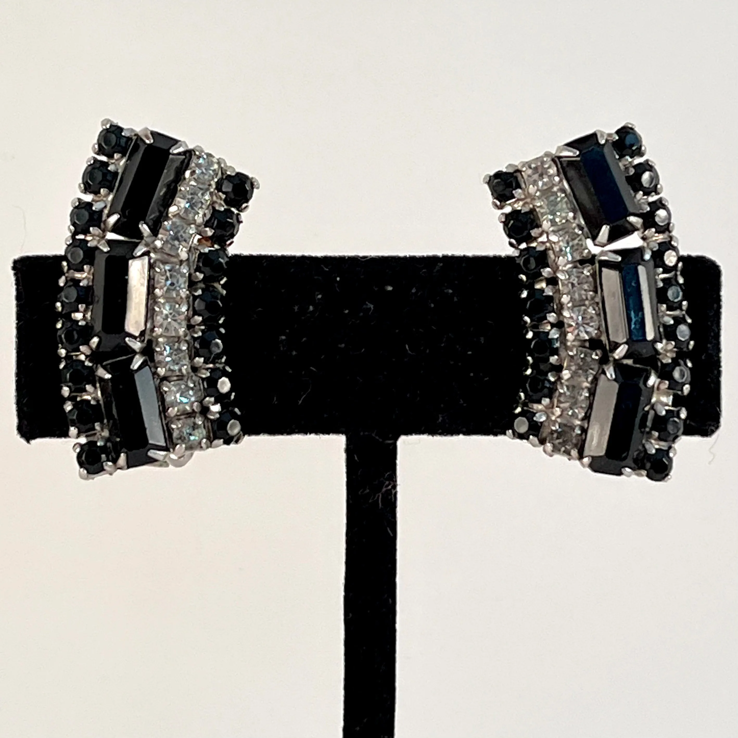 1960s Rhinestone Clip Earrings