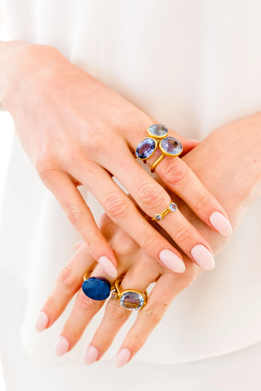 22K Yellow Gold Faceted Cobalt Lapis Lazuli Ring