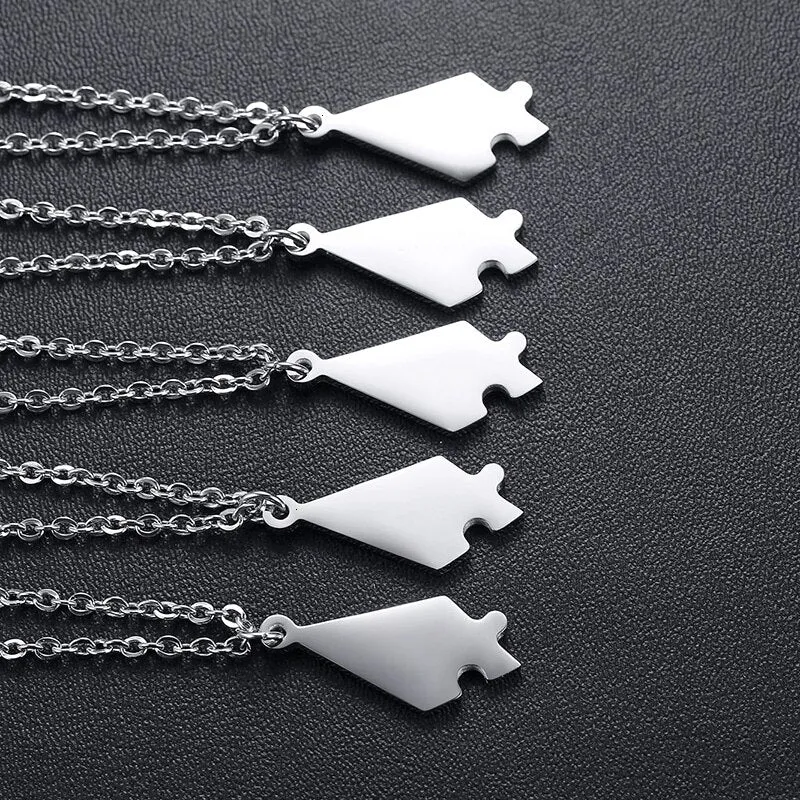 3-10 PCS/Set BFF Family Puzzle Pendant Engraved name Necklace