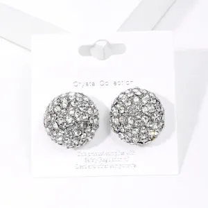 3 Colors Round Rhinestone Earrings