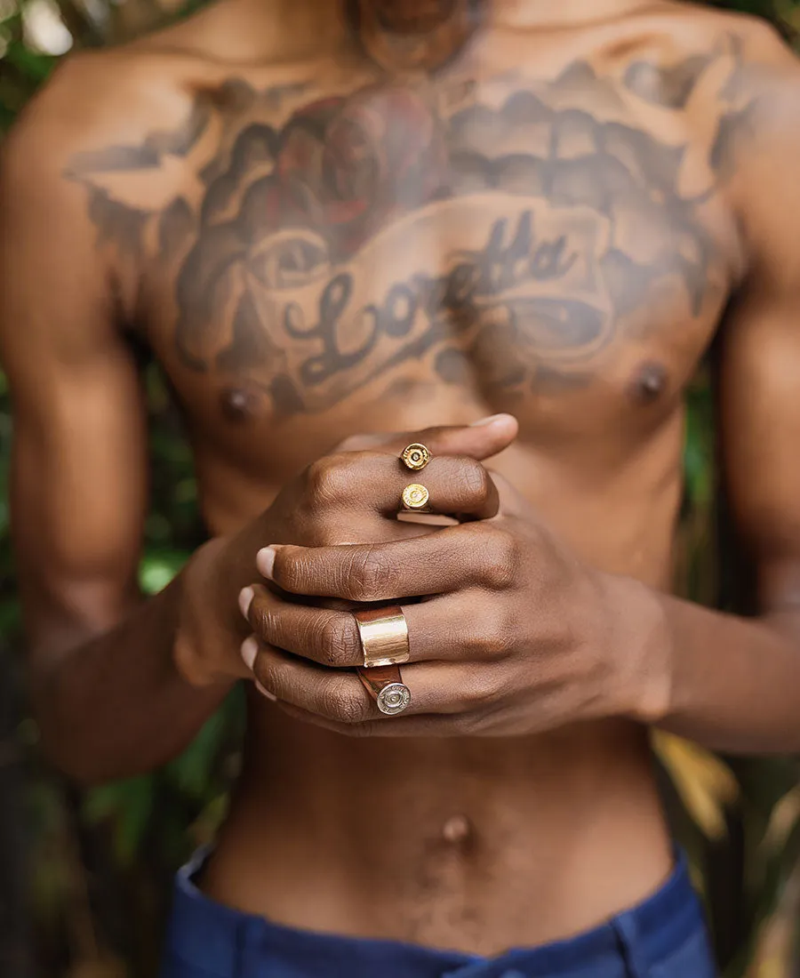 300 WIN single bullet ring - two tone