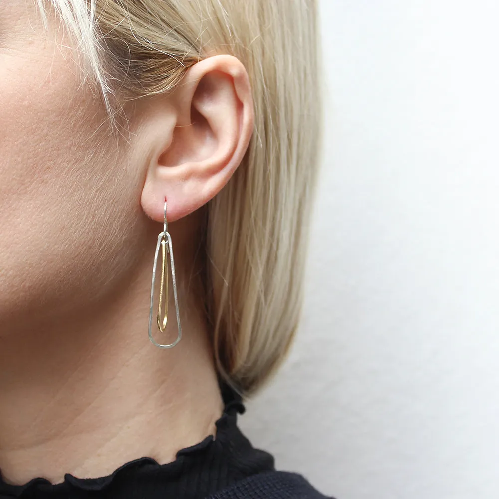3D Teardrop Rings Wire Earrings