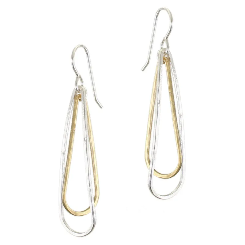 3D Teardrop Rings Wire Earrings