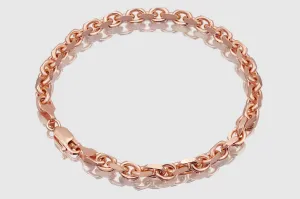 3mm - 4.5mm 10k Solid Heavy Cable Link Rose Gold Bracelet