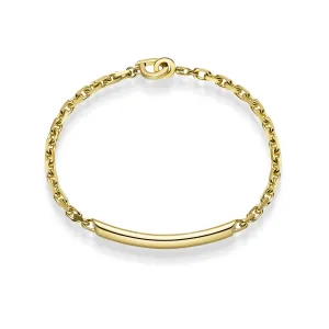 400053 18K YG Classic Round ID Bracelet, 19cm