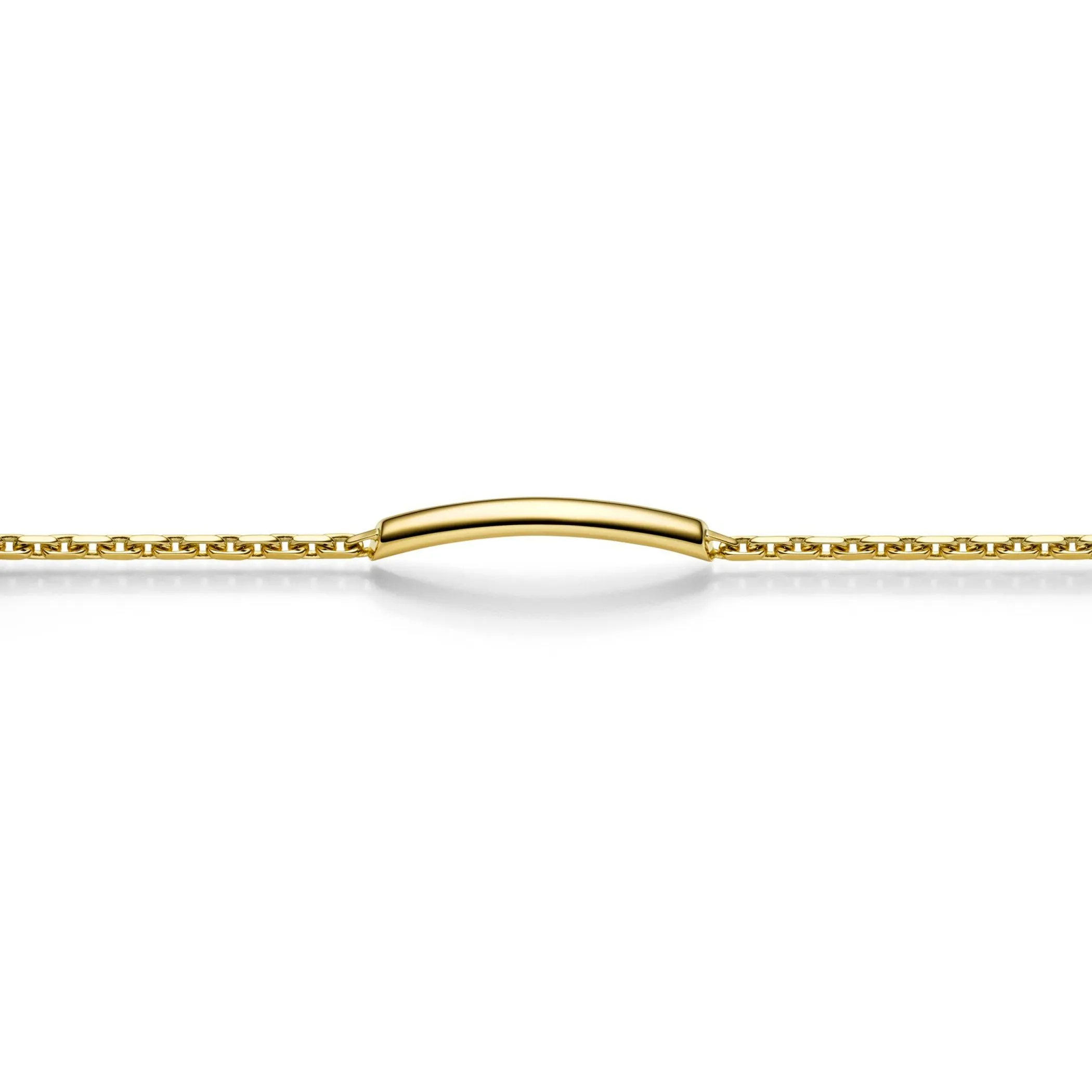 400053 18K YG Classic Round ID Bracelet, 19cm
