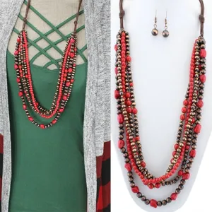 72642-1 - Squash Blossom Necklace - Red Copper