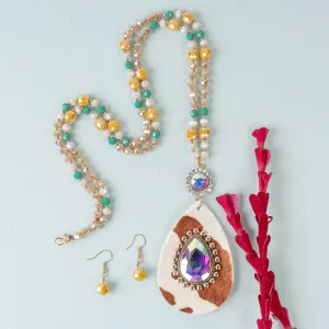 72899 - Animal Print Necklace - Brown