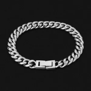 8mm Miami Cuban Link Bracelet in White Gold KRKC