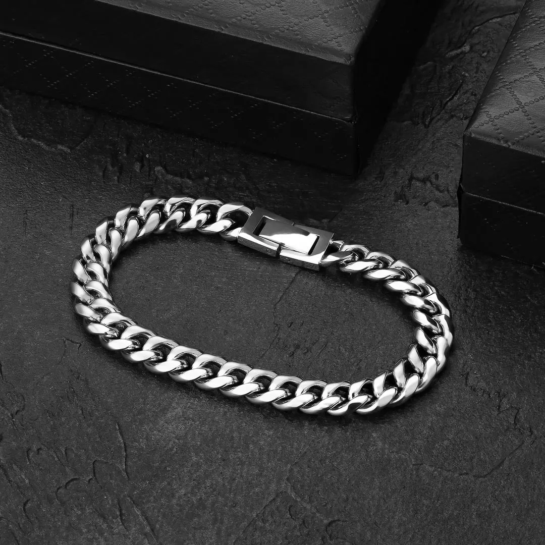 8mm Miami Cuban Link Bracelet in White Gold KRKC