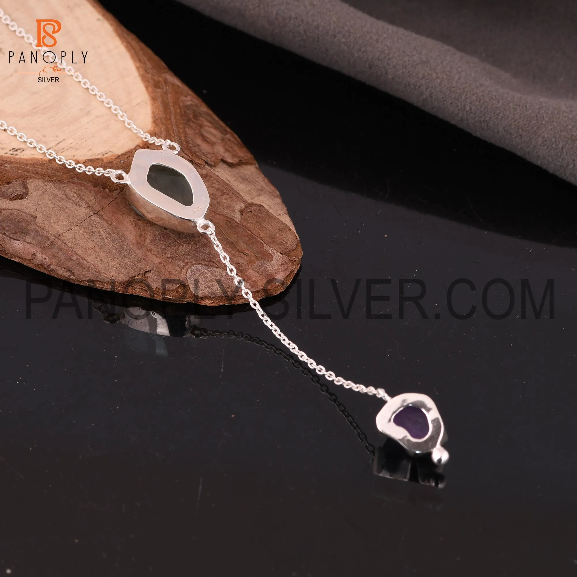 925 Silver Amethyst And Fluorite Set Necklaces
