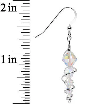 925 Sterling Icicle Drop Earrings Created with Crystals