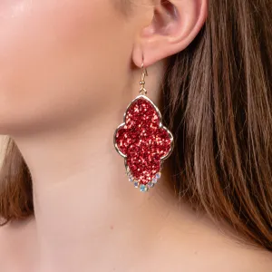 93191 - Glitter Earrings - Red